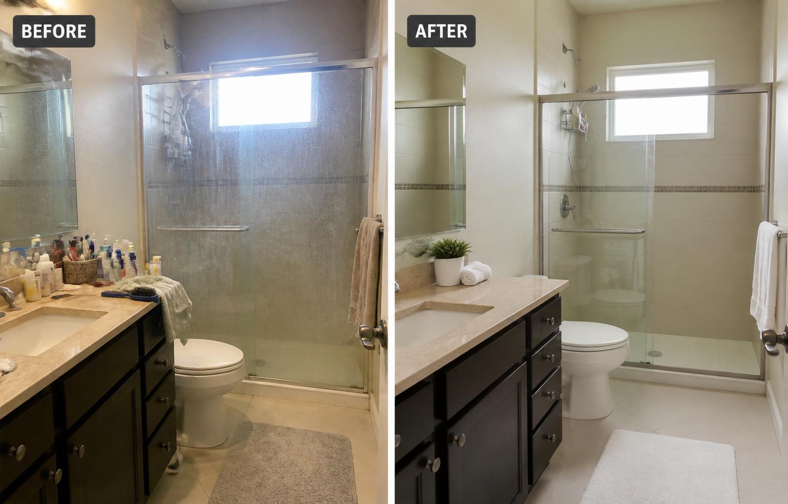 Before and after Bathroom